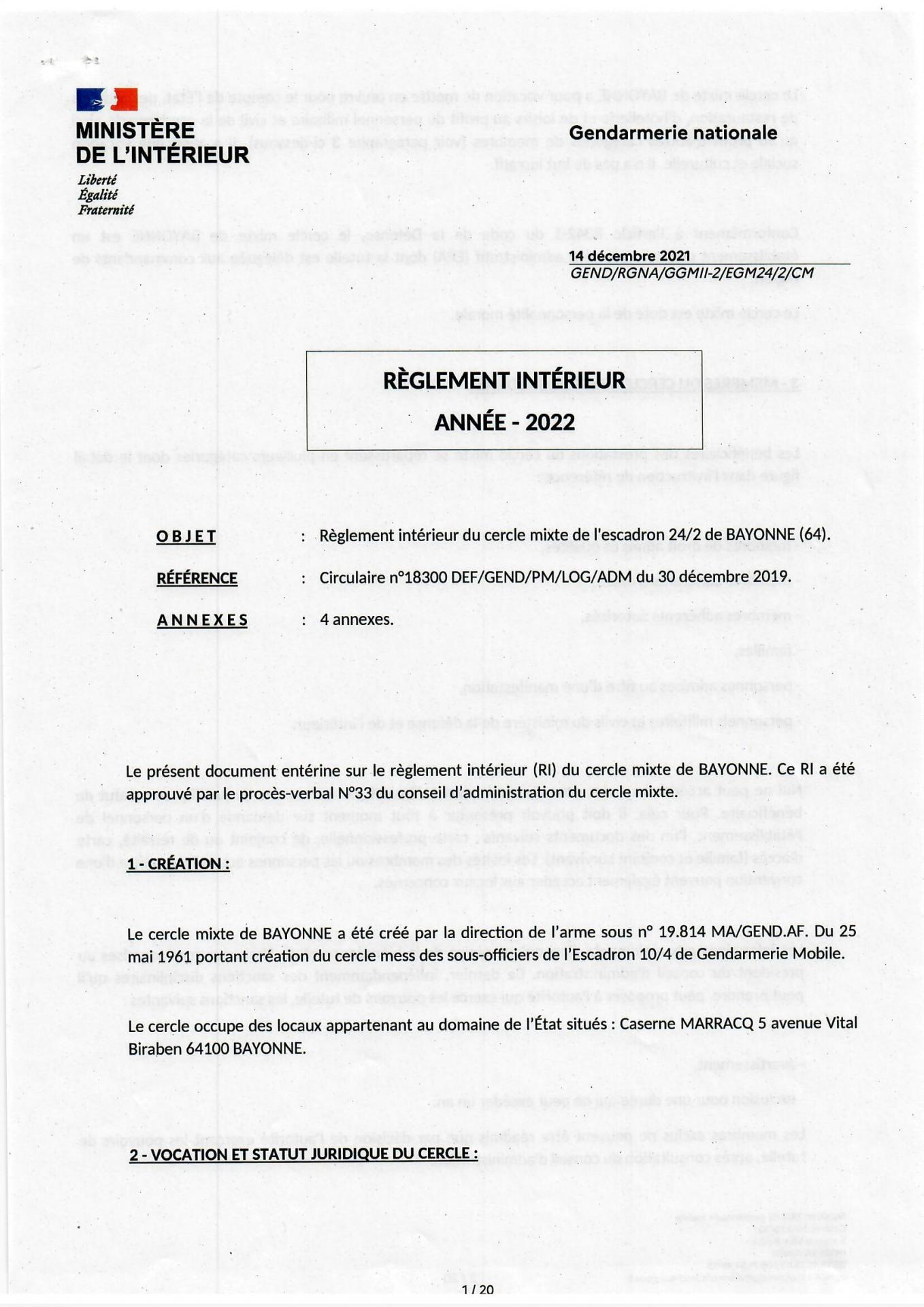 Reglement interieur 2022 page 01